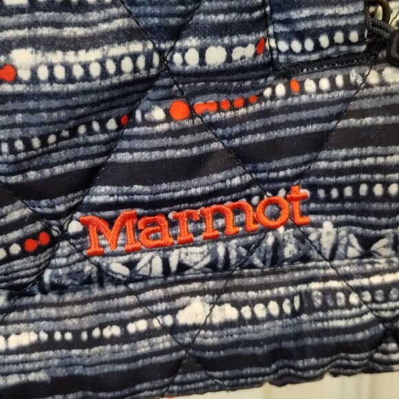 Marmot Kitzbuhel Quilted Puffer Full Zip Vest Navy/Multi Size M - Picture 5 of 11